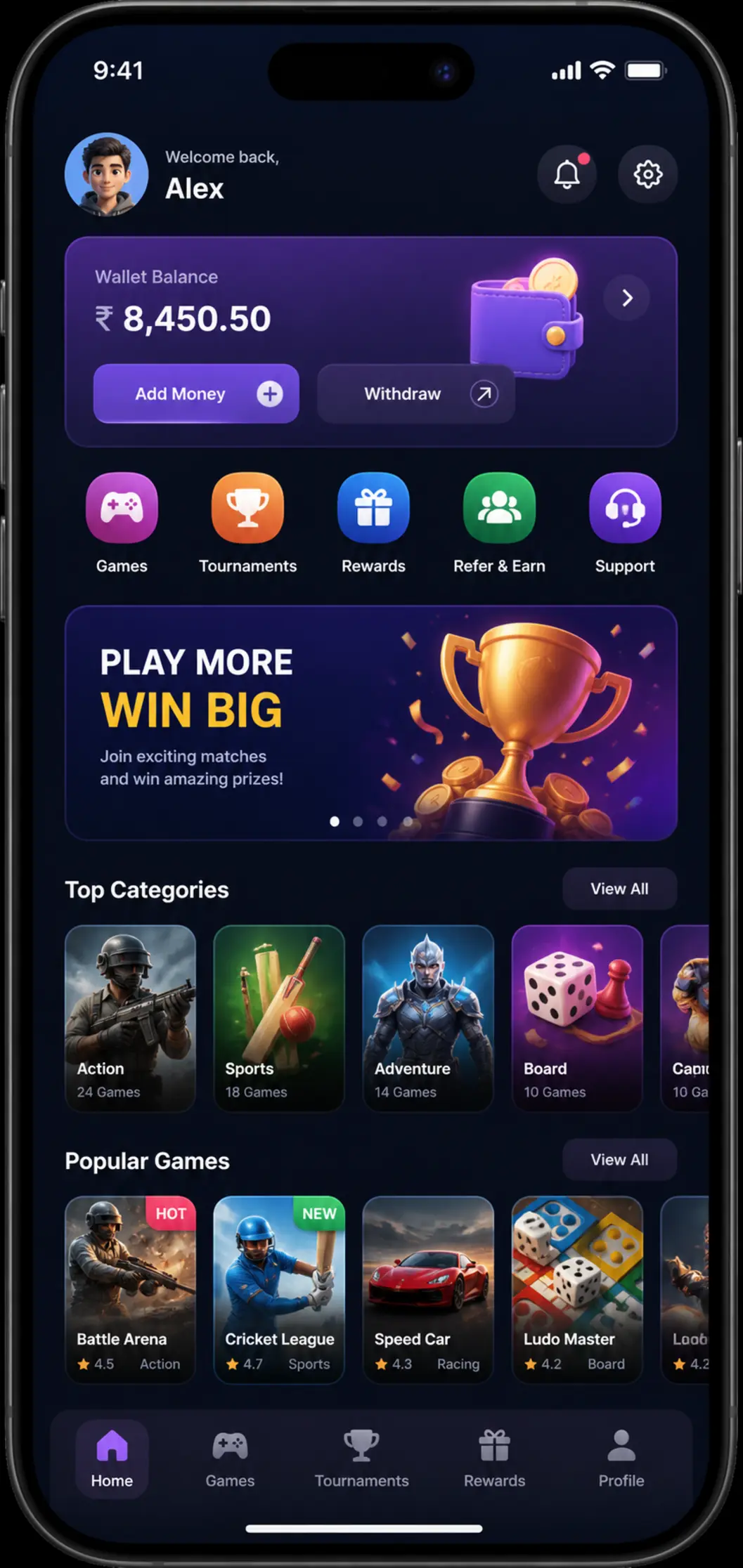 Przejrzysty ekran mobilnego lobby jako przykład dobrego UX aplikacji
