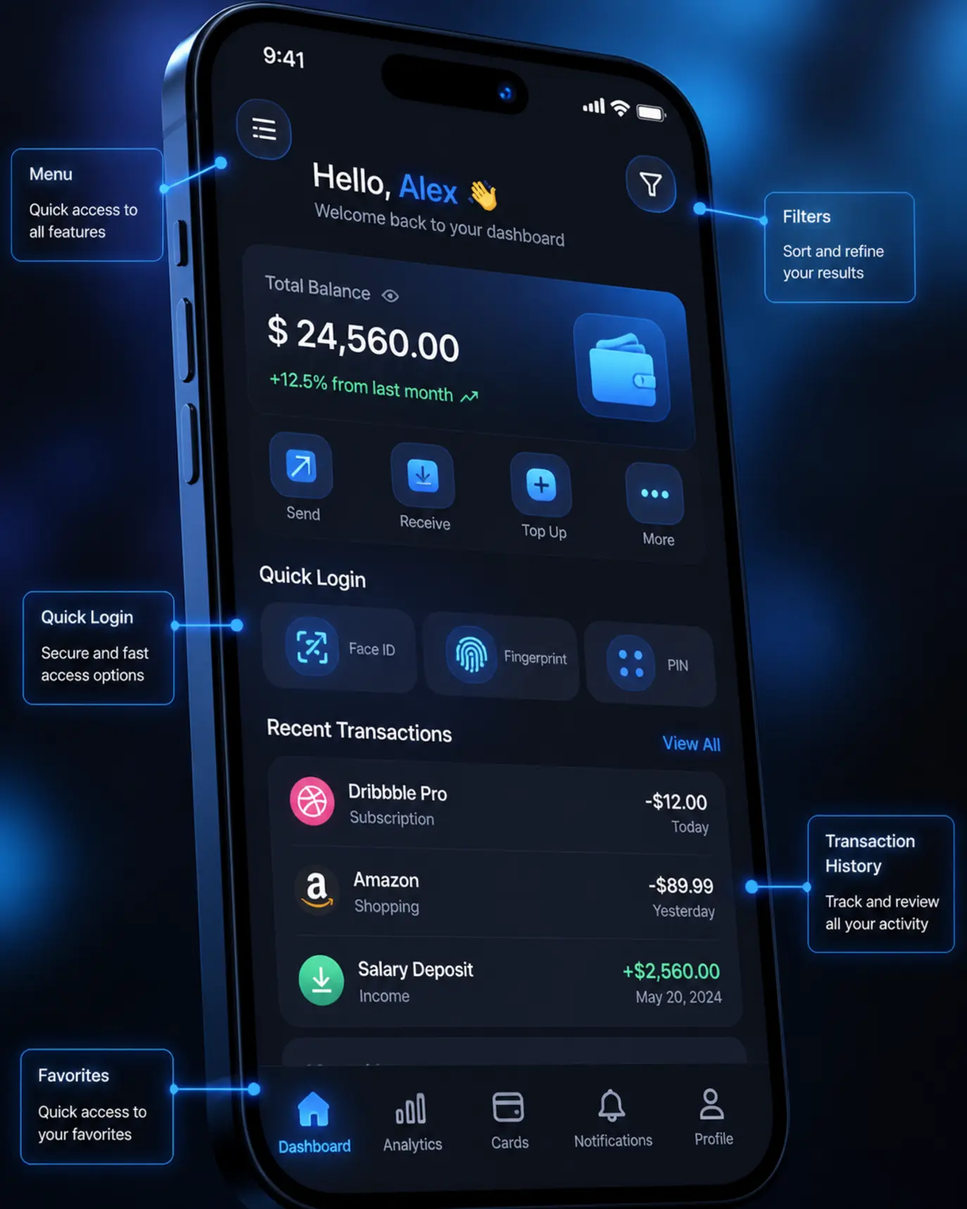 Interfejs aplikacji mobilnej z menu i filtrami gier
